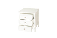 Load image into Gallery viewer, Hamilton Bedside Table - 3 Drawer White - Boho Bliss