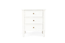Load image into Gallery viewer, Hamilton Bedside Table - 3 Drawer White - Boho Bliss