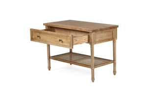 Hamilton Bedside Table - Weathered Oak - 91cm Wide - Boho Bliss
