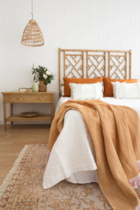 Hamilton Bedside Table - Weathered Oak - 91cm Wide - Boho Bliss