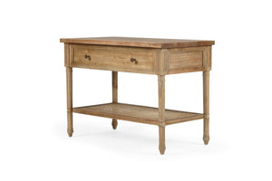 Hamilton Bedside Table - Weathered Oak - 91cm Wide - Boho Bliss