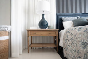Hamilton Bedside Table - Weathered Oak - 91cm Wide - Boho Bliss