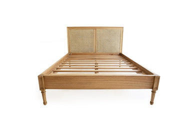 Hamilton Cane Bed - Weathered Oak - Queen - No End - Boho Bliss