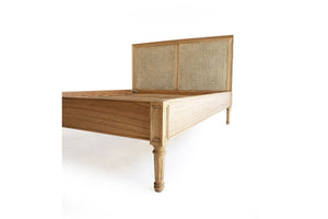 Hamilton Cane Bed - Weathered Oak - Queen - No End - Boho Bliss