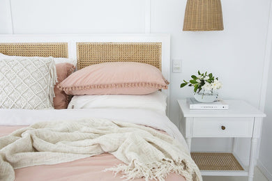 Hamilton Cane Bedhead - King Super - White - Boho Bliss