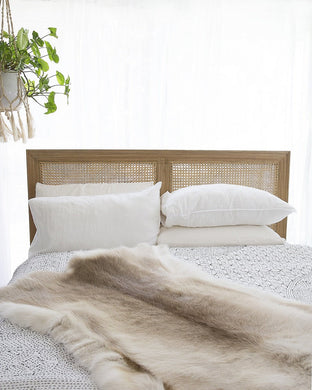 Hamilton Cane Bedhead - King - Weathered Oak - Boho Bliss