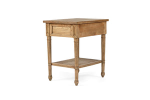 Hamilton Cane Bedside Table - 57cm Weathered Oak - Boho Bliss