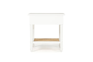 Hamilton Cane Bedside Table - 57cm White - Boho Bliss