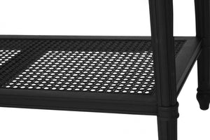 Hamilton Cane Bedside Table 91cm - Black - Boho Bliss
