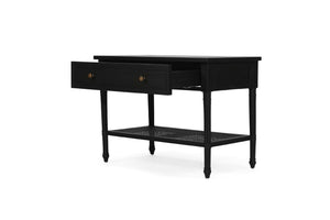 Hamilton Cane Bedside Table 91cm - Black - Boho Bliss