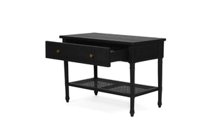 Hamilton Cane Bedside Table 91cm - Black - Boho Bliss