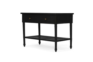 Hamilton Cane Bedside Table 91cm - Black - Boho Bliss