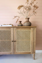 Load image into Gallery viewer, Hamilton Cane Four Door Sideboard - Weathered Oak - Boho Bliss