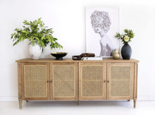 Load image into Gallery viewer, Hamilton Cane Four Door Sideboard - Weathered Oak - Boho Bliss