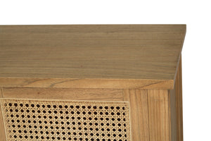 Hamilton Cane Four Door Sideboard - Weathered Oak - Boho Bliss