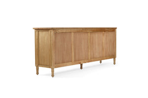 Hamilton Cane Four Door Sideboard - Weathered Oak - Boho Bliss