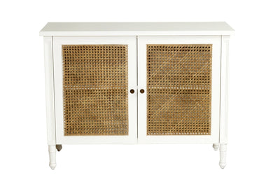 Hamilton Cane Two Door Sideboard - White - Boho Bliss