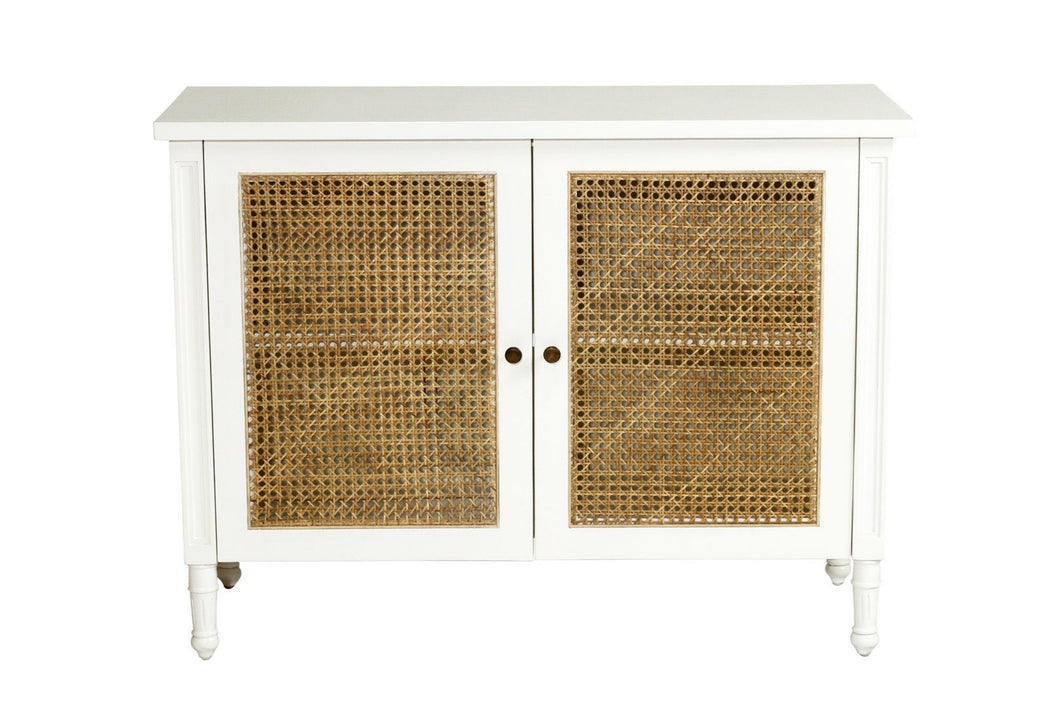 Hamilton Cane Two Door Sideboard - White - Boho Bliss
