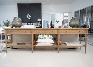 Hamilton Console Table - Weathered Oak - 280cm - Boho Bliss