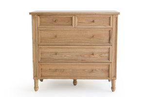 Hamilton Dresser - Weathered Oak with Five Drawers - Boho Bliss