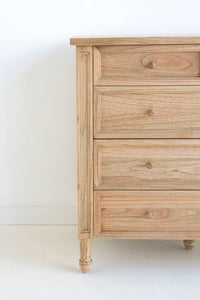Hamilton Dresser - Weathered Oak with Five Drawers - Boho Bliss