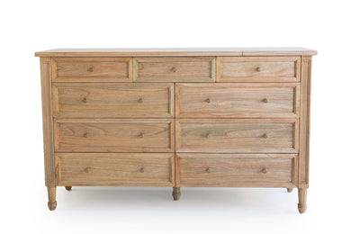 Hamilton Dresser - Weathered Oak with Nine Drawers - Boho Bliss