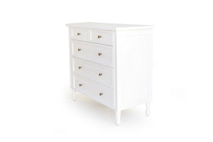 Hamilton Dresser - White with Five Drawers - Boho Bliss