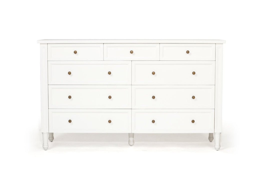 Hamilton Dresser - White with Nine Drawers - Boho Bliss