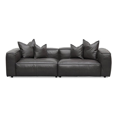Harbour Leather Sofa - Shadow Grey - Boho Bliss