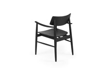 Load image into Gallery viewer, Harlow Dining Armchair - Black with Timber Seat - Boho Bliss