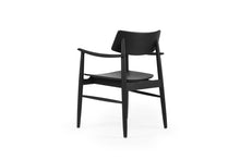 Load image into Gallery viewer, Harlow Dining Armchair - Black with Timber Seat - Boho Bliss