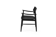 Load image into Gallery viewer, Harlow Dining Armchair - Black with Timber Seat - Boho Bliss