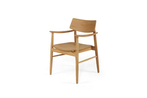 Harlow Dining Armchair - Natural with Timber Seat - Boho Bliss
