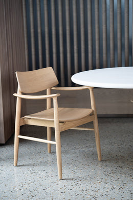 Harlow Dining Armchair - Natural with Timber Seat - Boho Bliss