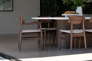 Harlow Dining Armchair - Walnut - Boho Bliss