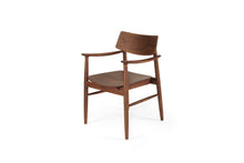 Load image into Gallery viewer, Harlow Dining Armchair - Walnut with Timber Seat - Boho Bliss