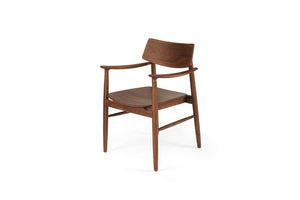 Harlow Dining Armchair - Walnut with Timber Seat - Boho Bliss