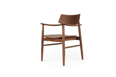 Harlow Dining Armchair - Walnut with Timber Seat - Boho Bliss