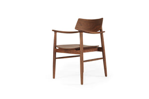 Harlow Dining Armchair - Walnut with Timber Seat - Boho Bliss