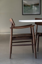 Load image into Gallery viewer, Harlow Dining Armchair - Walnut with Timber Seat - Boho Bliss