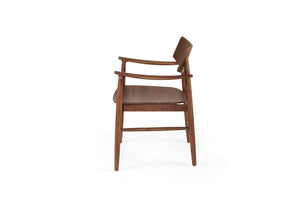 Harlow Dining Armchair - Walnut with Timber Seat - Boho Bliss