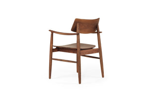 Harlow Dining Armchair - Walnut with Timber Seat - Boho Bliss
