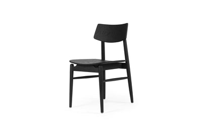 Harlow Dining Chair - Black with Timber Seat - Boho Bliss