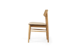Harlow Dining Chair - Natural with Linen Seat - Boho Bliss
