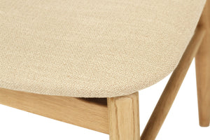 Harlow Dining Chair - Natural with Linen Seat - Boho Bliss