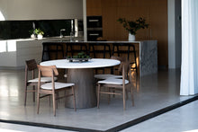 Load image into Gallery viewer, Harlow Dining Chair - Walnut with Linen Seat - Boho Bliss