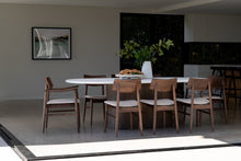 Load image into Gallery viewer, Harlow Dining Chair - Walnut with Linen Seat - Boho Bliss