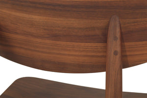 Harlow Dining Chair - Walnut with Timber Seat - Boho Bliss