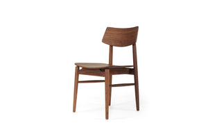 Harlow Dining Chair - Walnut with Timber Seat - Boho Bliss