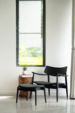Load image into Gallery viewer, Harlow Occasional Chair - Black with Leather Seat - Boho Bliss